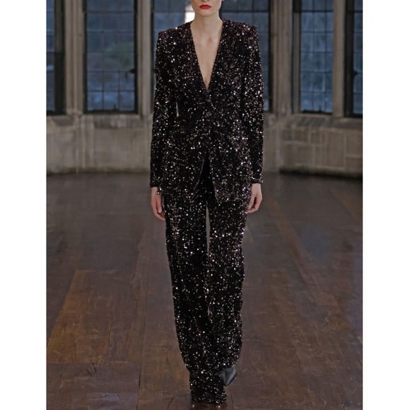 BADGLEY MISCHKA Sequin Blazer and Pant Set 8/10 - Picture 2 of 16